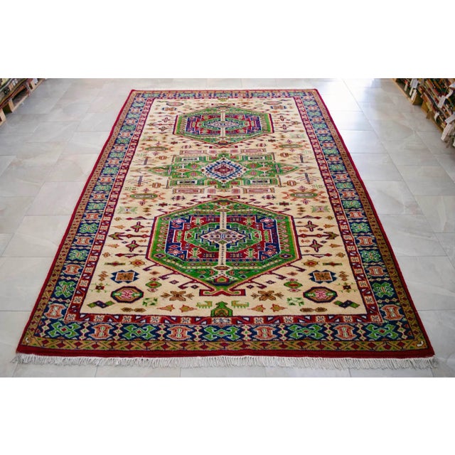 Beige 1980s Vintage Hand Knotted Turkish Rug - 6′11″ × 10′4″ For Sale - Image 8 of 12