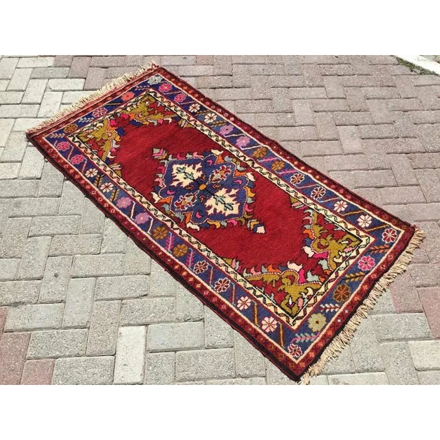 Vintage Turkish Area Rug - 33"x64" For Sale In Raleigh - Image 6 of 6