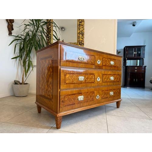 Brown Baroque Walnut Veneer Shop Chest with Marquetry For Sale - Image 8 of 18