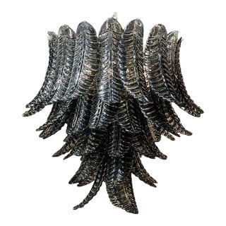 Black Murano Glass Palm Chandelier For Sale
