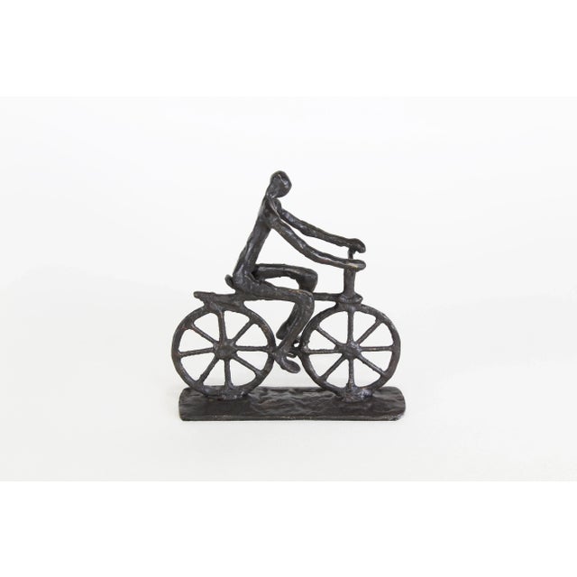 Vintage Iron Hammered Bicycle Sculpture For Sale - Image 4 of 4