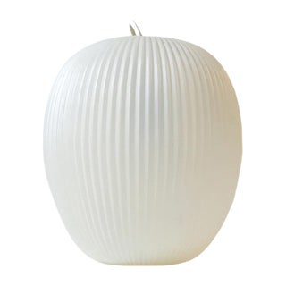 Mid-Century Fluted White Pendant Lamp by Heifetz for Rotaflex, 1960s For Sale