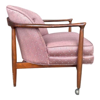 Pink Finn Andersen for Selig Barrel-Back Lounge Chair With Wood Frame For Sale