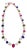 Bochic “Capri” Vintage Ruby & Multi Color Sapphire Necklace In 18K Gold & Silver For Sale