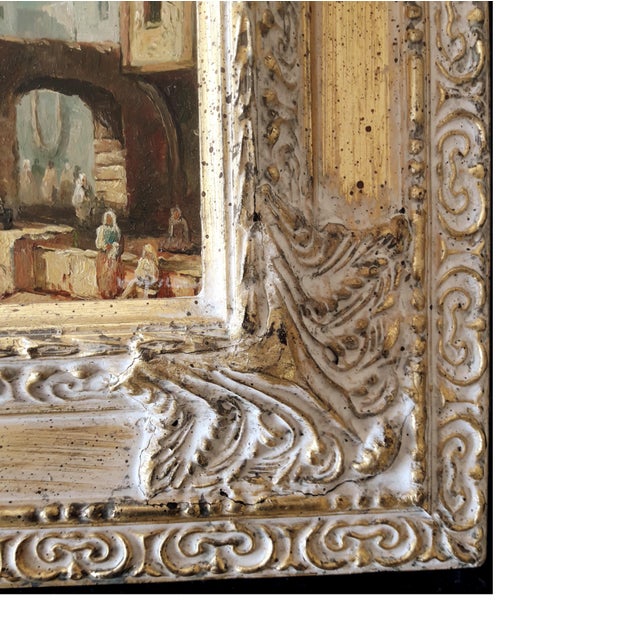 Scenic Wood Panel Oil Painting With Gilt Frame Chairish