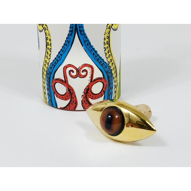 Carl Auböck Handcrafted Eye Bottle Stopper in Cork & Brass attributed to Carl Auböck, Austria For Sale - Image 4 of 16