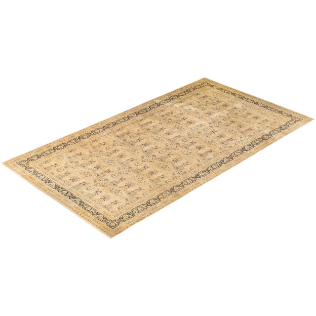 Beige Mogul Collection Hand-Knotted Area Rug - Beige 10' 3" x 18' 8" For Sale - Image 8 of 9