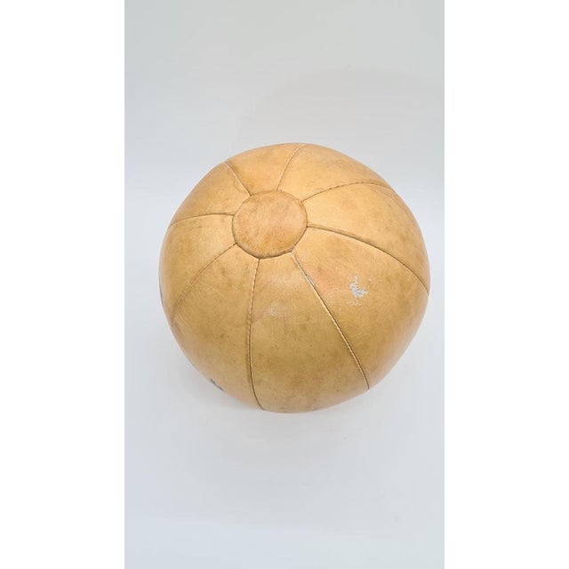 Animal Skin Leather Medicine Ball from Jiller, 1950s For Sale - Image 7 of 12