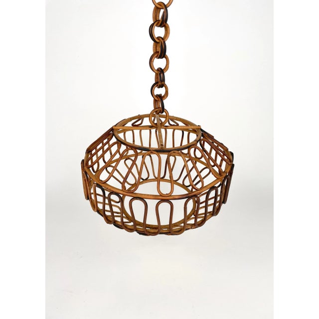 Bamboo & Rattan Pendant, Italy, 1960s For Sale - Image 10 of 13