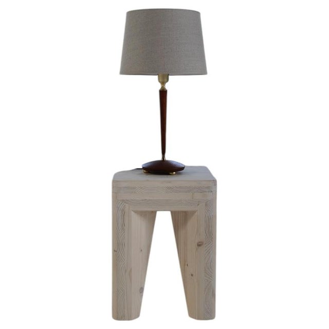 Mid-Century Teak and Brass Table Lamp attributed to Göteborgs Armaturhantverk, Sweden, 1950s For Sale - Image 9 of 9