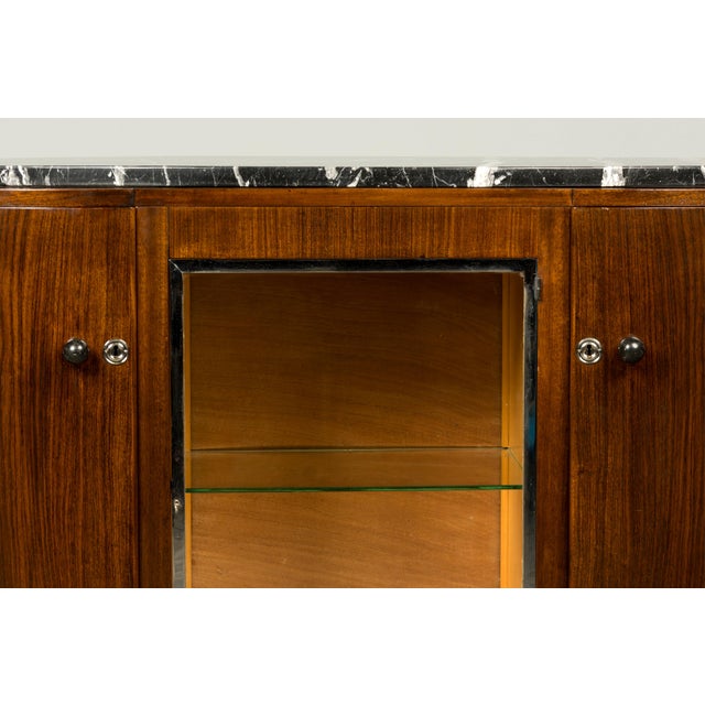 1930s 1930s French Art Deco Walnut Sideboard With Black Marble Top For Sale - Image 5 of 18
