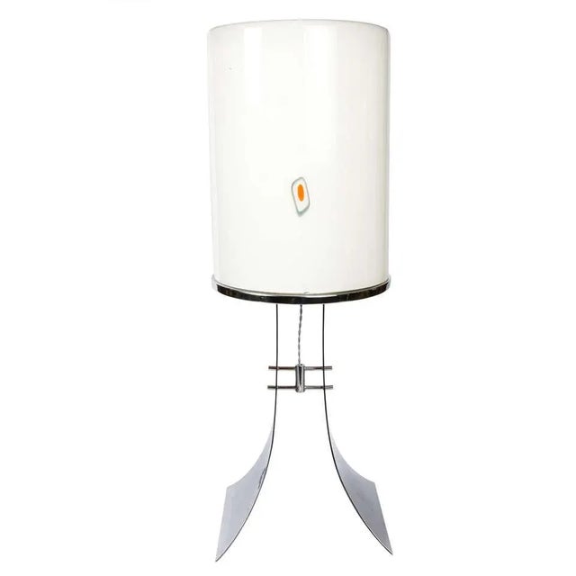 Silver Large Murano Glass Table Lamp by Alfredo Barbini, 1960s For Sale - Image 8 of 8