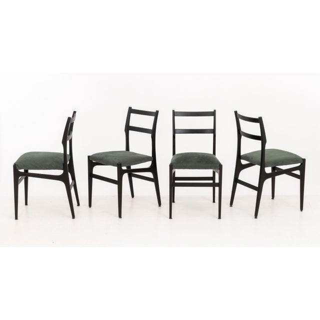 Black Set of 8 Gio Ponti for Cassina 646 Leggera Dining Chairs For Sale - Image 8 of 15