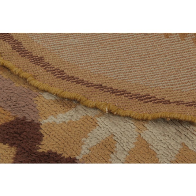 Rug & Kilim Antique Art Deco Rug With Brown & Lavender Geometric Design - Rug & Kilim For Sale - Image 4 of 8