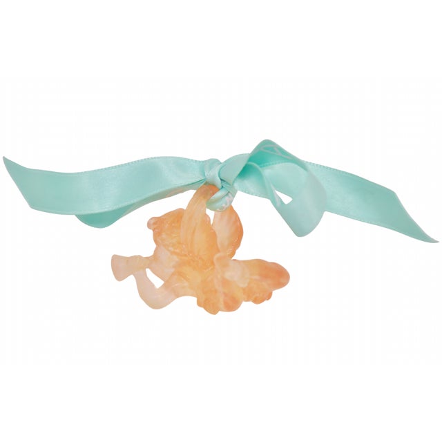 Daum Daum French Amber Crystal Angel For Sale - Image 4 of 4