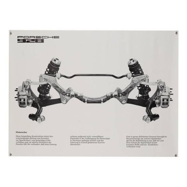Porsche 928 Rear Axle Poster, 1970s For Sale