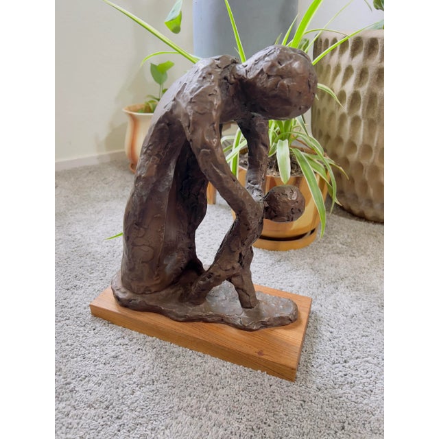 1960s “Adult and Child” Modern Abstract Figurative Sculpture by Peter Lipman-Wulf 1965 For Sale - Image 5 of 12
