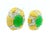 Hollywood Regency 1970s 18k Gold Jade and Diamond Statement Clip-on Earrings, Pair For Sale - Image 3 of 10