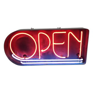 Vintage Neon Sign - Open - Thank You For Sale