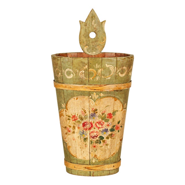 Antique Hand-Painted Wooden Container from Hotel Posta, 1880 For Sale