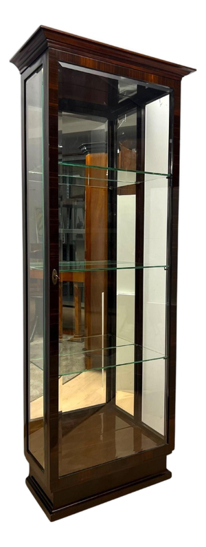 Art Deco Display Cabinet in Glass & Macassar Veneer, France, 1930