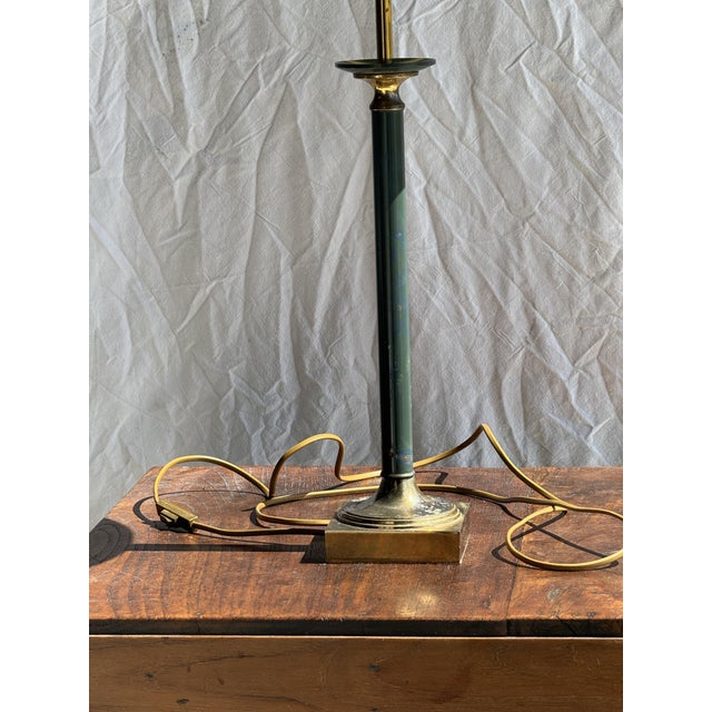 Vintage Green and Gold Table Lamp, 1980s For Sale - Image 6 of 14