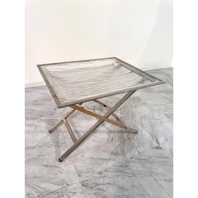 1960s Tray Table With Textured Lucite Top, Italy 1960's For Sale - Image 5 of 8