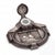 This is a 1930s French Art Deco style silvered spelter desk inkwell with wise owl motif. It has the original porcelain...