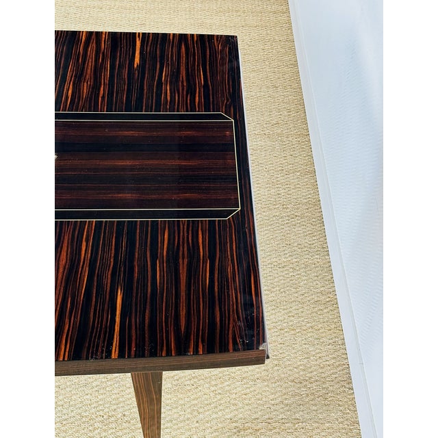 Art Deco Dining Table in Macassar Ebony with Extensions, France, 1940s For Sale - Image 14 of 18