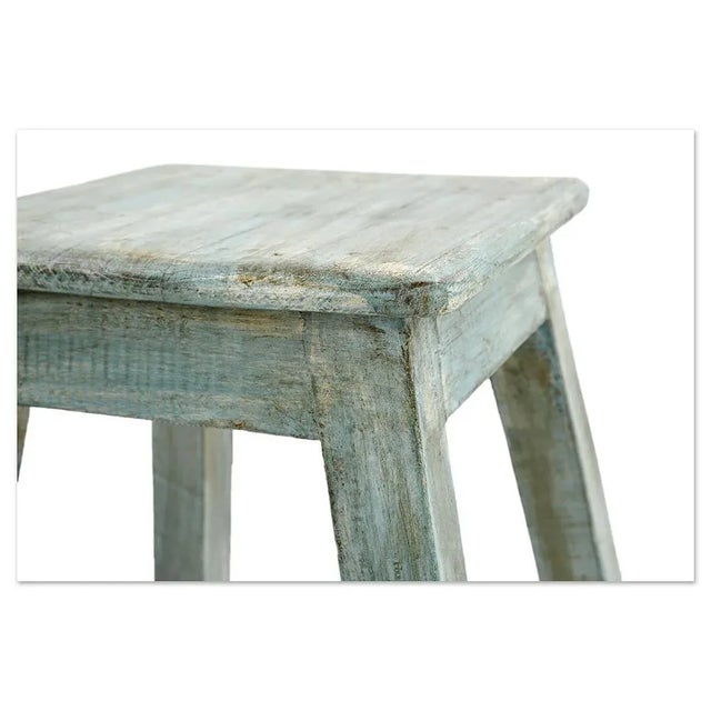Vintage Patinated Wooden Stool For Sale - Image 6 of 7