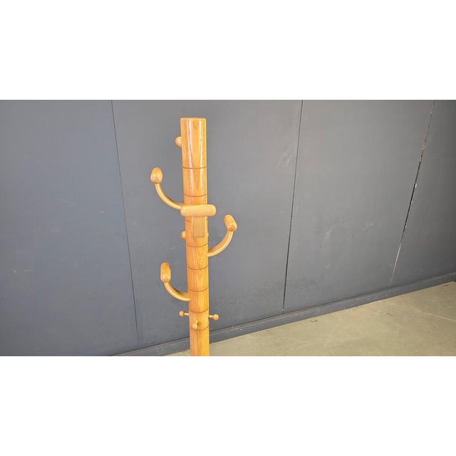 1980s Vintage Travertine and Ash Wood Coat Rack by Ettore Sottsass, 1980s For Sale - Image 5 of 10