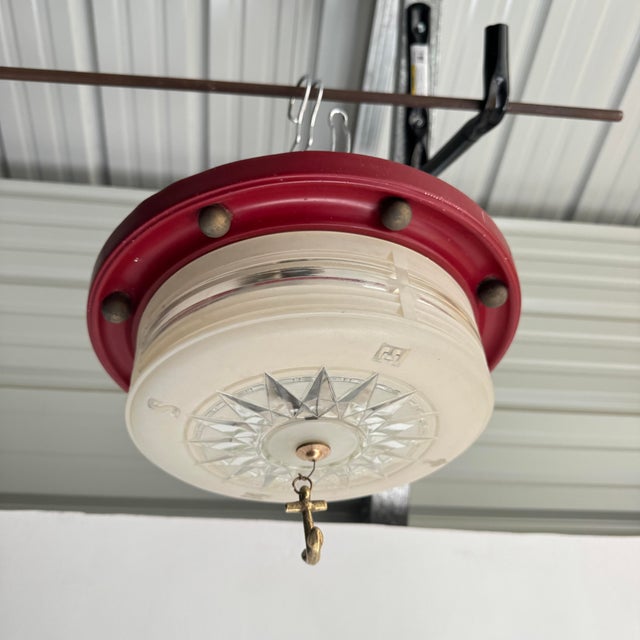 Mid 20th Century Lightolier Nautical Flush Mount Light Fixture For Sale In Columbia, SC - Image 6 of 8