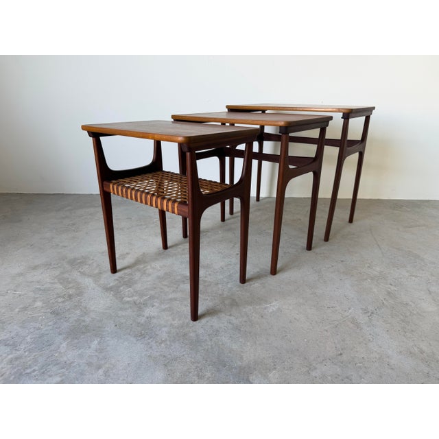 Mid-Century Modern Mid-Century Danish Modern Teak Nesting Tables by Erling Torvits for Heltborg Møbler – Set of 3 For Sale - Image 3 of 12