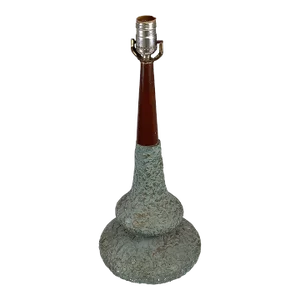 1950s/60s Plasto Mid-Century Modern Genie Bottle Plaster & Teak Lamp