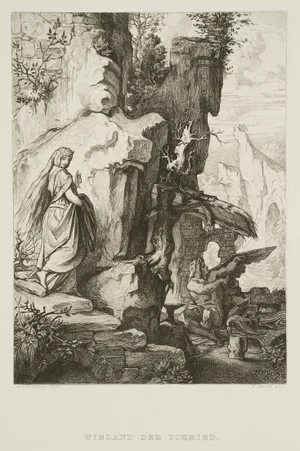 W. Hecht, The Blacksmith, 1850, Etching