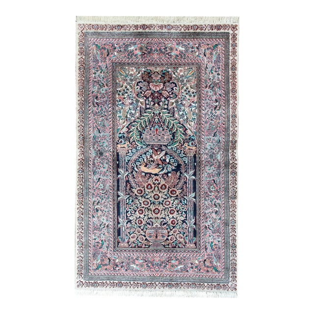 Vintage Silk Prayer Rug For Sale