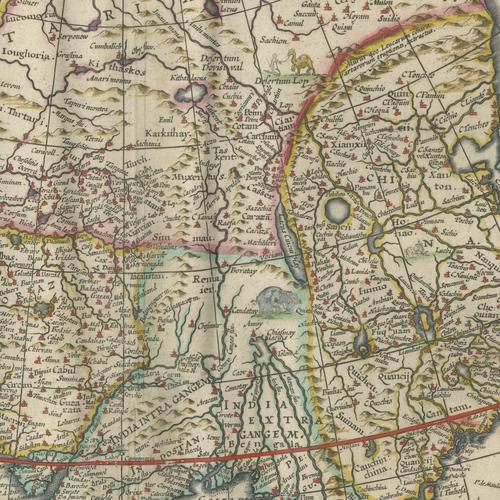 Antique Blaeu Map of Asia, 1642 For Sale - Image 4 of 12