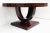 Late 20th Century Art Deco Macassar Ebony Round Dining Center Table, Veneered Wood For Sale - Image 4 of 8