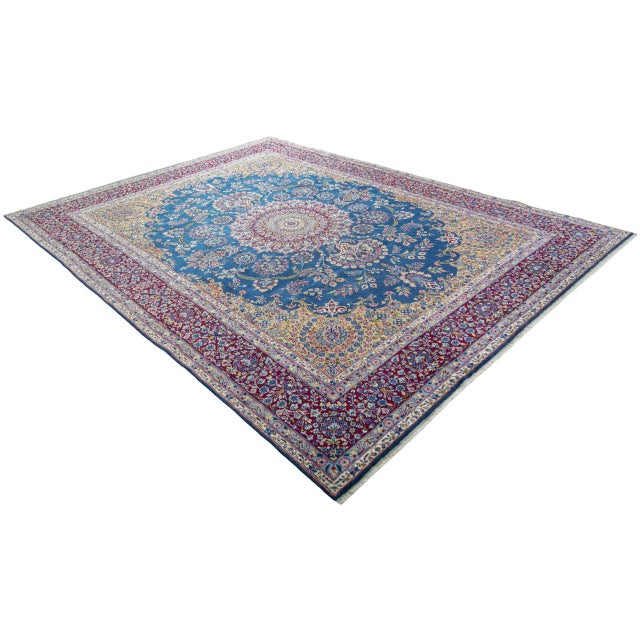 Hand-Knotted Kerman Rug with Medallion Design For Sale - Image 3 of 13