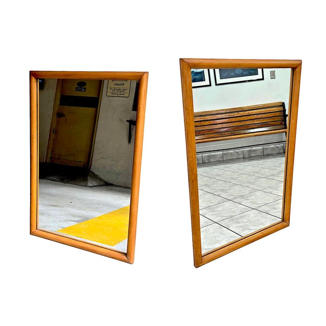 1970s 1970s Walnut Wood Framed Mirror by Lenoir Mirror Company For Sale - Image 5 of 10