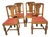 Set of 4 Antique English Oak Dining Chairs With Geometric Backs, Circa 1920s For Sale
