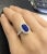 Vintage 2.38 Carat No Heat Oval Blue Sapphire & Milgrain Finish Ring Size 6 For Sale In Miami - Image 6 of 7