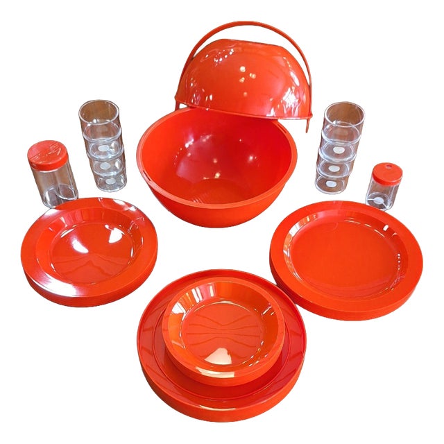 Pic Boll Picnic Set by Carlo Viglino for Guzzini, Italy, 1960s For Sale