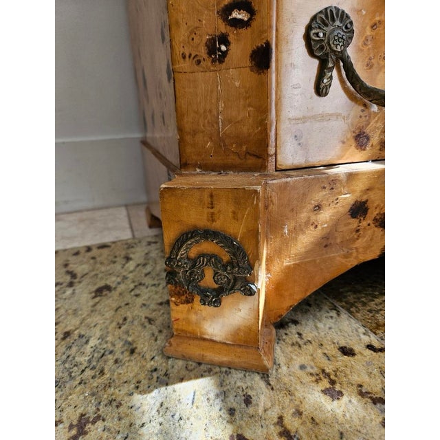 Mid 20th Century Mid-20th Century Burl Wood Marble-Top Tall Chest of Drawers For Sale - Image 5 of 8