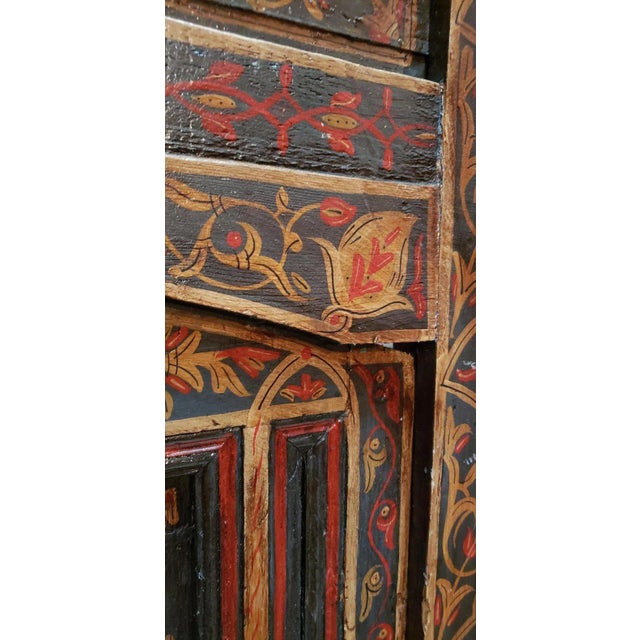 1970s 1970s Vintage Multi-Color Moroccan Wooden Door For Sale - Image 5 of 8