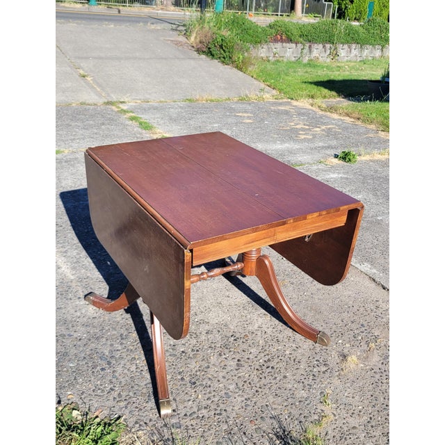 Wood Mid Century Duncan Phyfe Table For Sale - Image 7 of 7