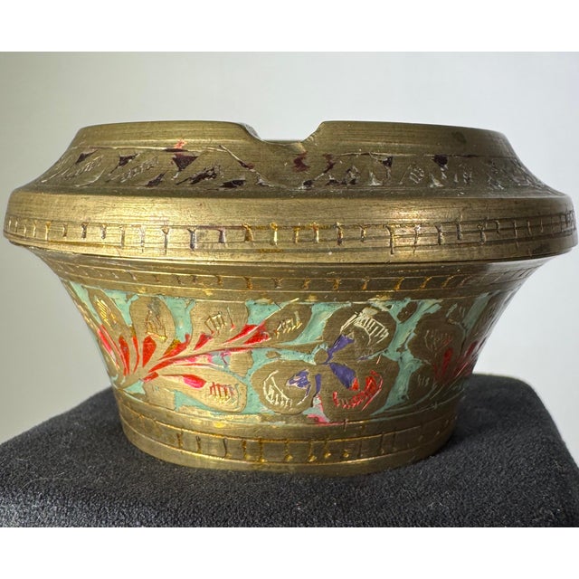Brass Vintage Indian Brass Taj Mahal Tray With Removable Vessels, Mid-20th Century For Sale - Image 8 of 12