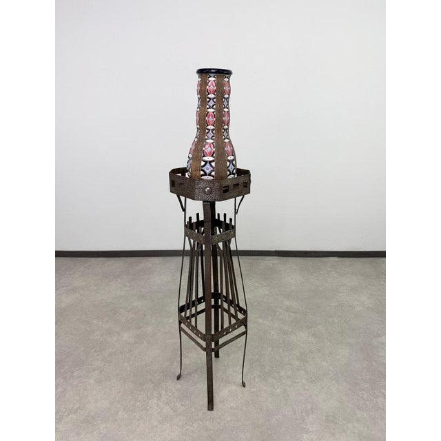 Art Nouveau Wrought Iron Plant Stand in the style of Wiener Werkstätte, 1890s For Sale - Image 3 of 12