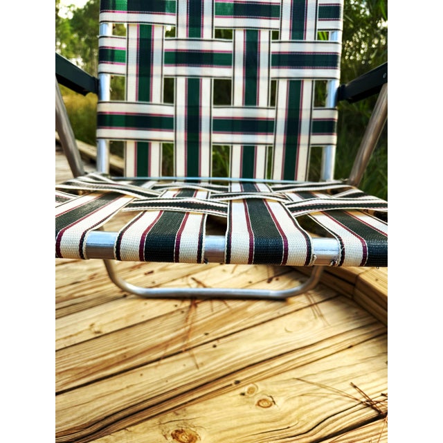 Vintage Rio Backyard Collection Aluminum Webbed Patio Chairs, Pair For Sale - Image 4 of 14