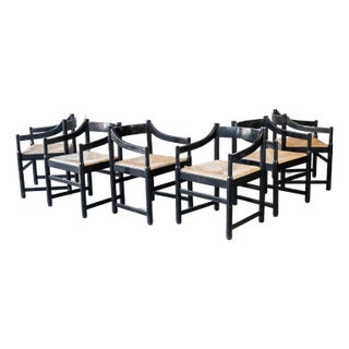 1970s Vintage Vico Magistretti 'Carimate' Style Armchairs - Set of 6 For Sale